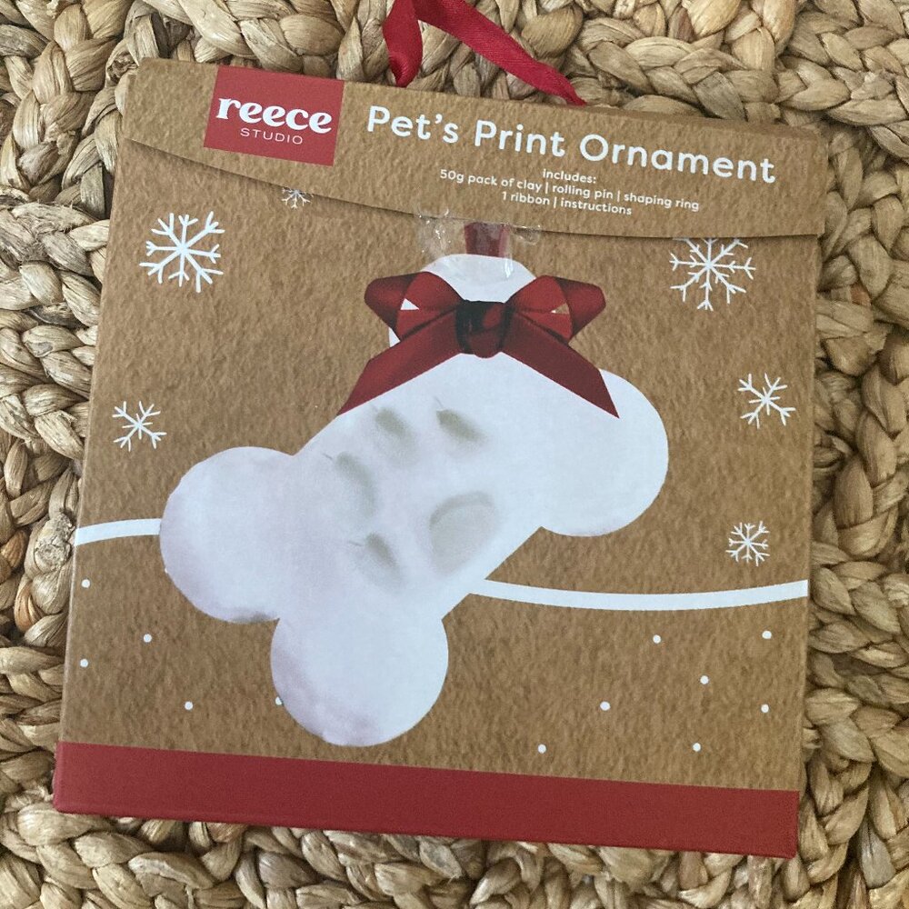 NWT Reece Pet Print Ornament Paw Print Holiday Ornament